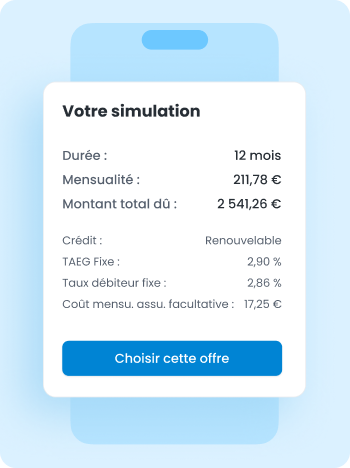 tableau simulateur crédit