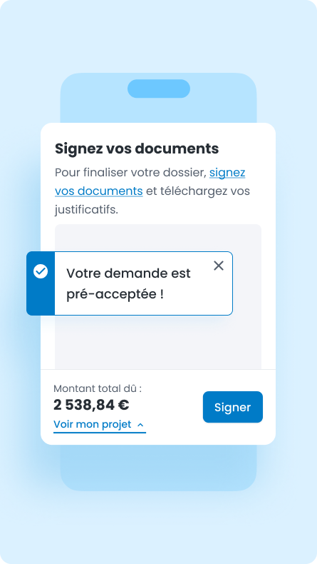 demande de prêt pré-acceptée